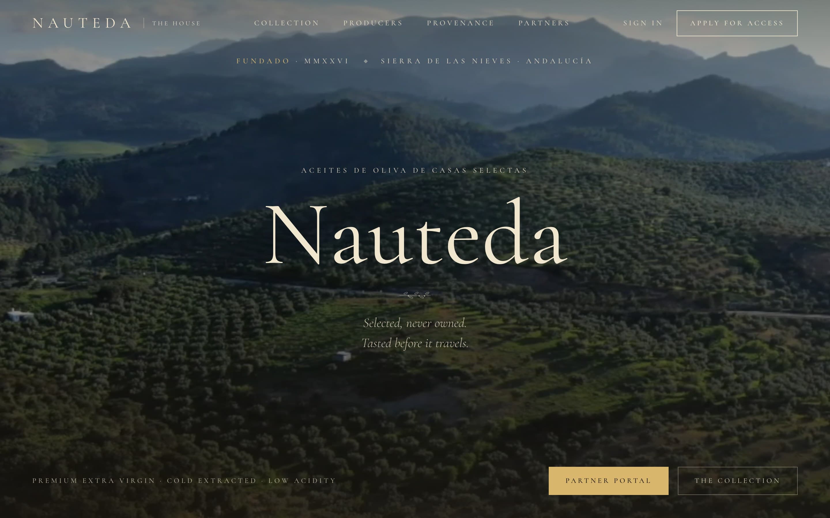 Nauteda — extra virgin olijfolie uit Sierra de las Nieves, Andalusië