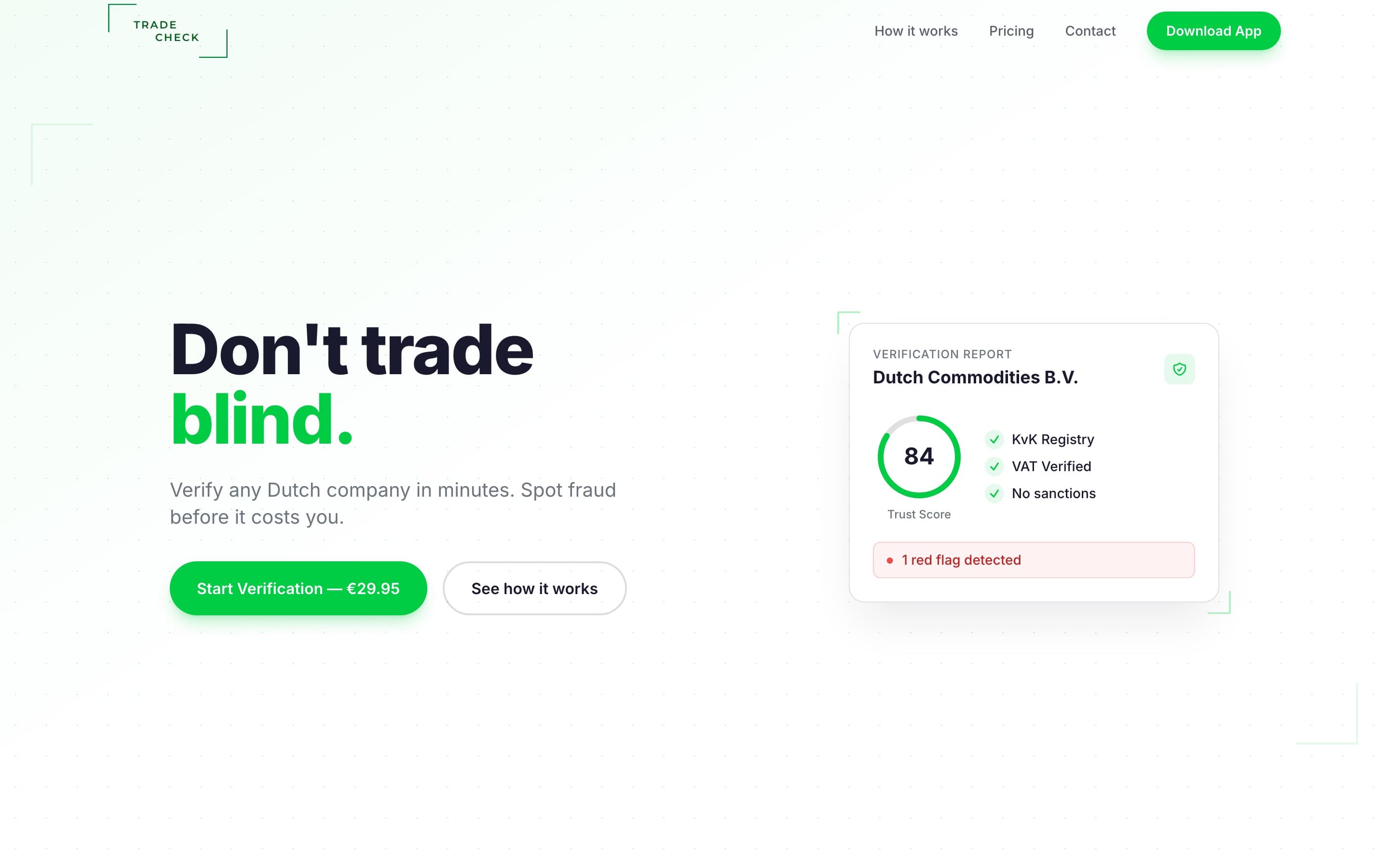 TradeCheck — verifieer Nederlandse handelspartners in minuten