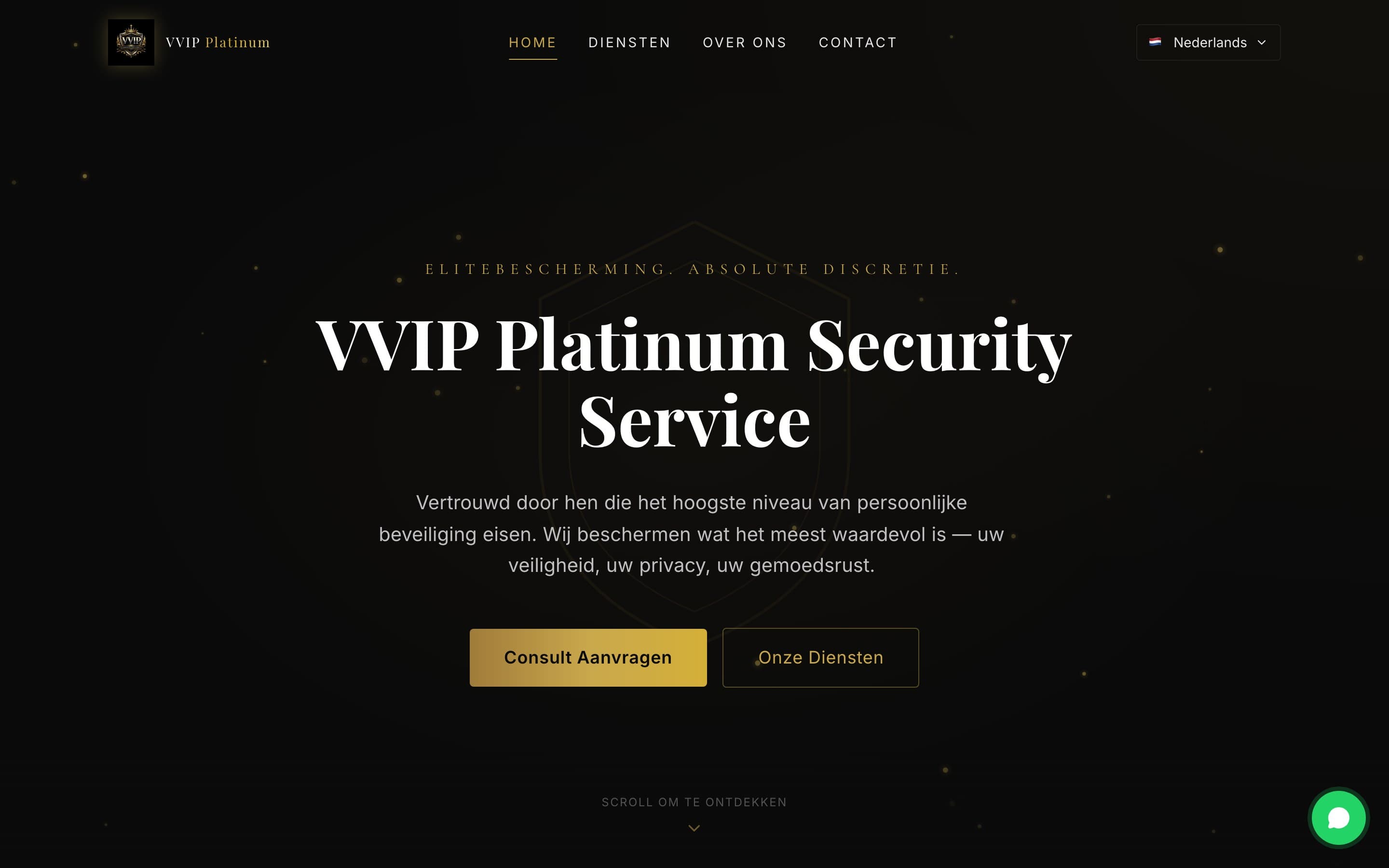 VVIP Platinum Security Service — elitebescherming, absolute discretie